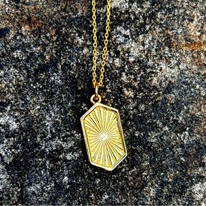 Gold Plated Sunburst Necklace